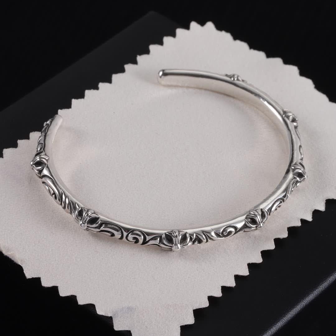 Chrome Hearts Silver Filigree Cuff Bracelet
